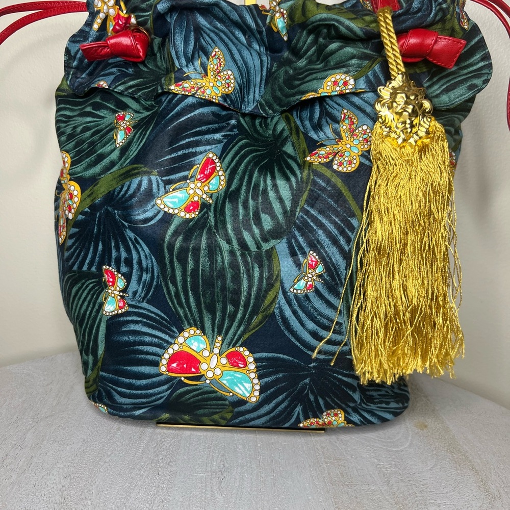 Bottega Veneta Butterfly Rainforest Drawstring Tassel Bucket Bag - Vintage - Picture 5 of 16